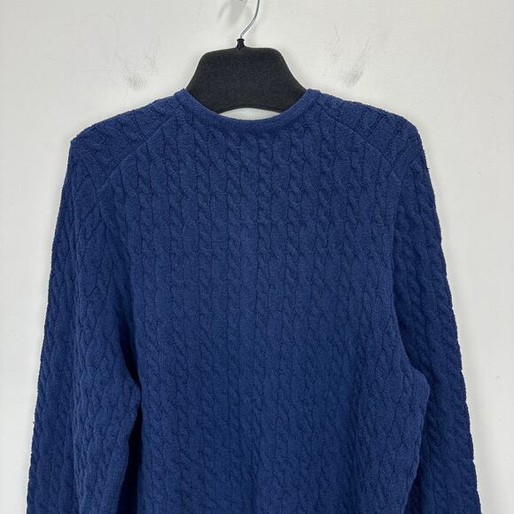 J.Crew Odette Cable Knit Sweater Lady Jacket Cotton Blend Boucle Blue XL NWT - Picture 13 of 14
